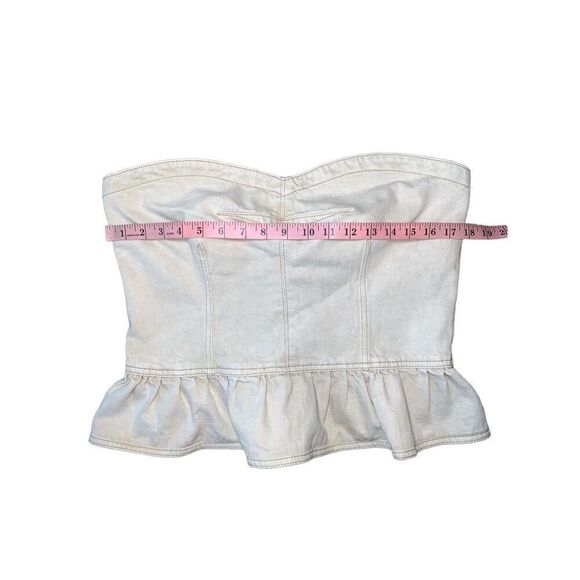 Isabel Marant Etoile Solizinia strapless denim peplum top - Picture 14 of 15